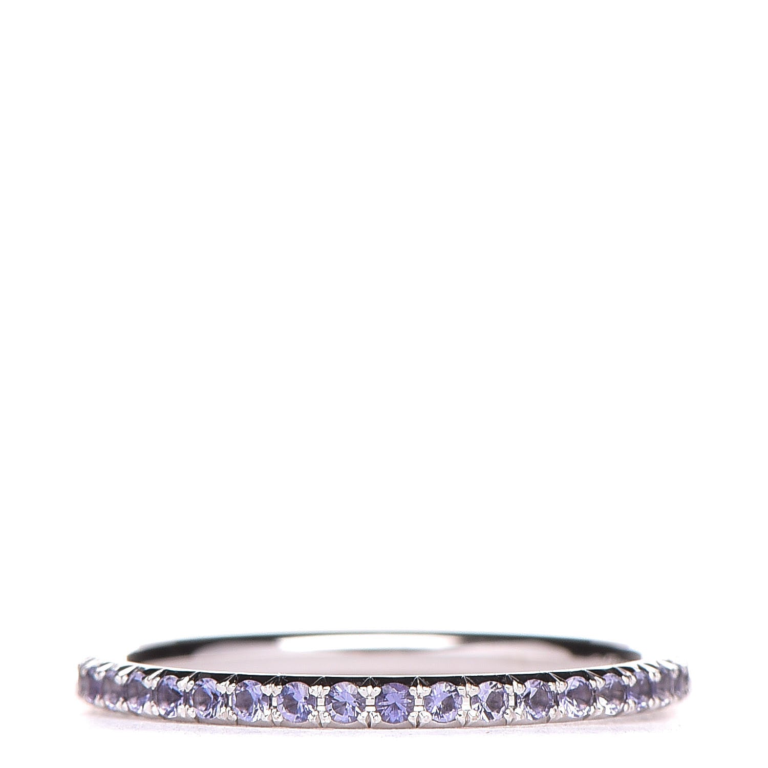Tiffany 18K White Gold Iolite Metro Ring 47 4.25 3 of 7