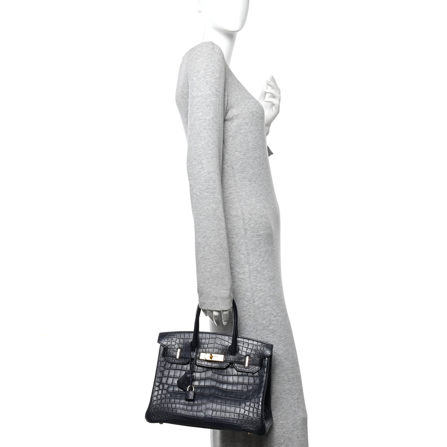 Hermes Matte Niloticus Crocodile Birkin 30 Bleu Indigo 2 of 11