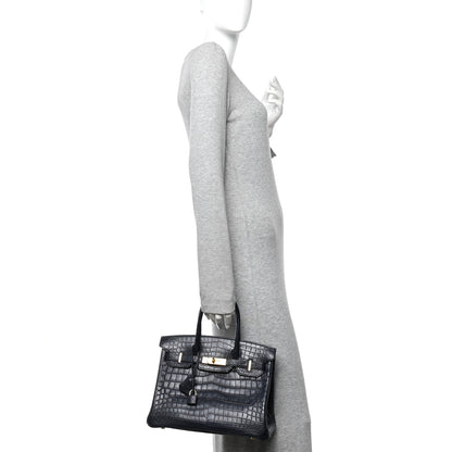 Hermes Matte Niloticus Crocodile Birkin 30 Bleu Indigo 2 of 11