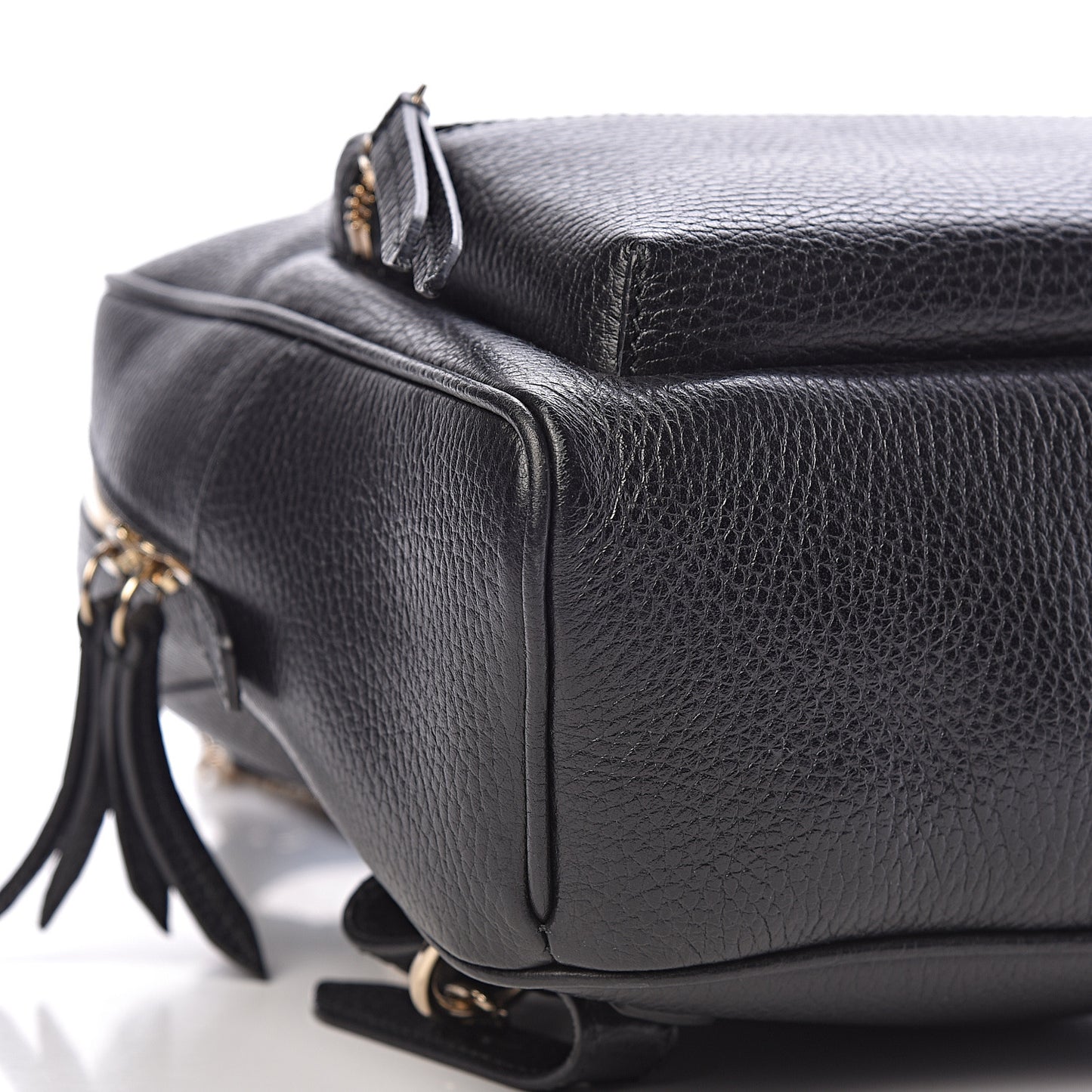 Pebbled Calfskin Soho Chain Backpack Black