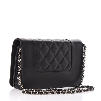 Chanel Sheepskin Quilted Mademoiselle Vintage Wallet On Chain WOC Black 3 of 17
