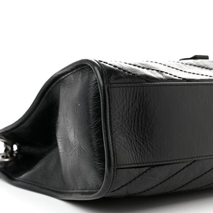 Saint Laurent Crinkled Calfskin Matelasse Monogram Medium Niki Shopper Tote Black 9 of 12