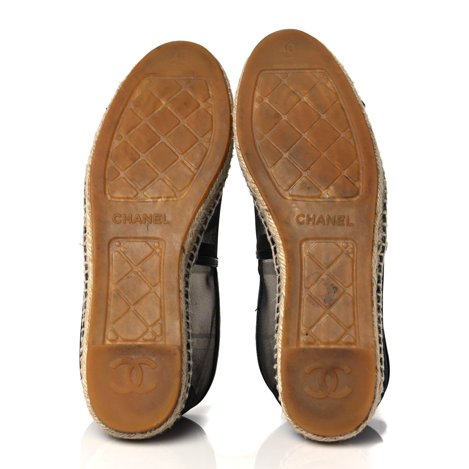 Chanel Mesh Grosgrain CC Espadrilles 40 Black 5 of 8