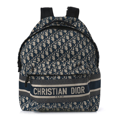 Christian Dior Oblique Diortravel Backpack Blue 1 of 12
