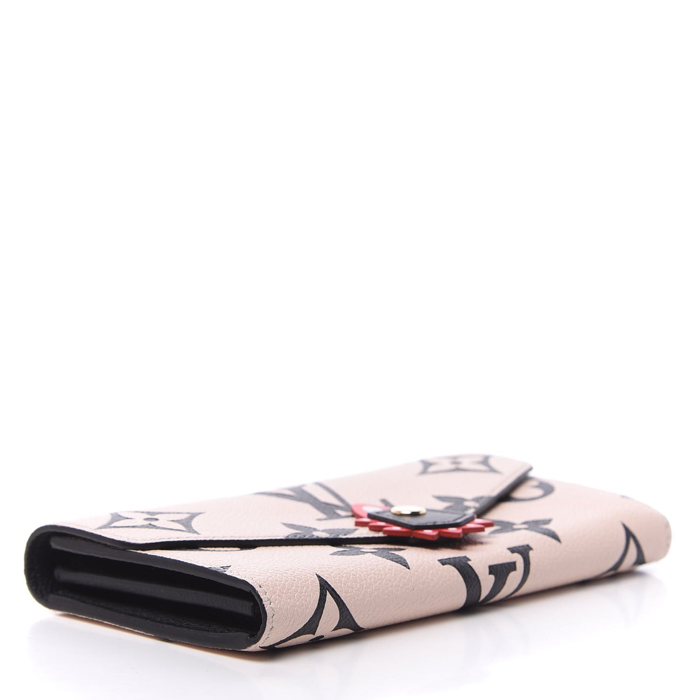 Empreinte Monogram Giant Crafty Sarah Wallet Creme Black