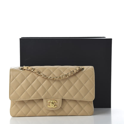 Chanel Caviar Quilted Medium Double Flap Beige 11 of 11