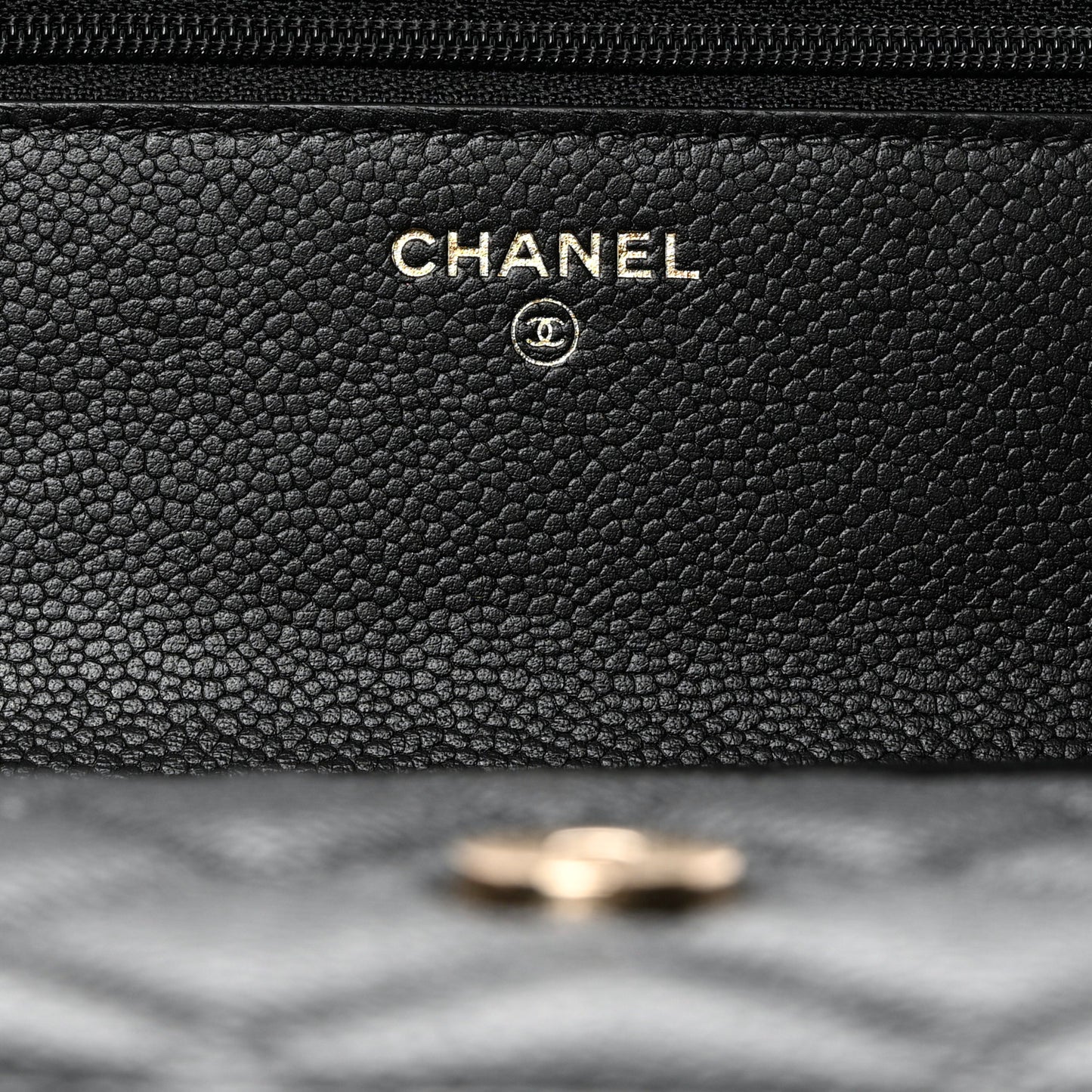 Caviar Quilted Tiny CC Wallet On Chain WOC Black