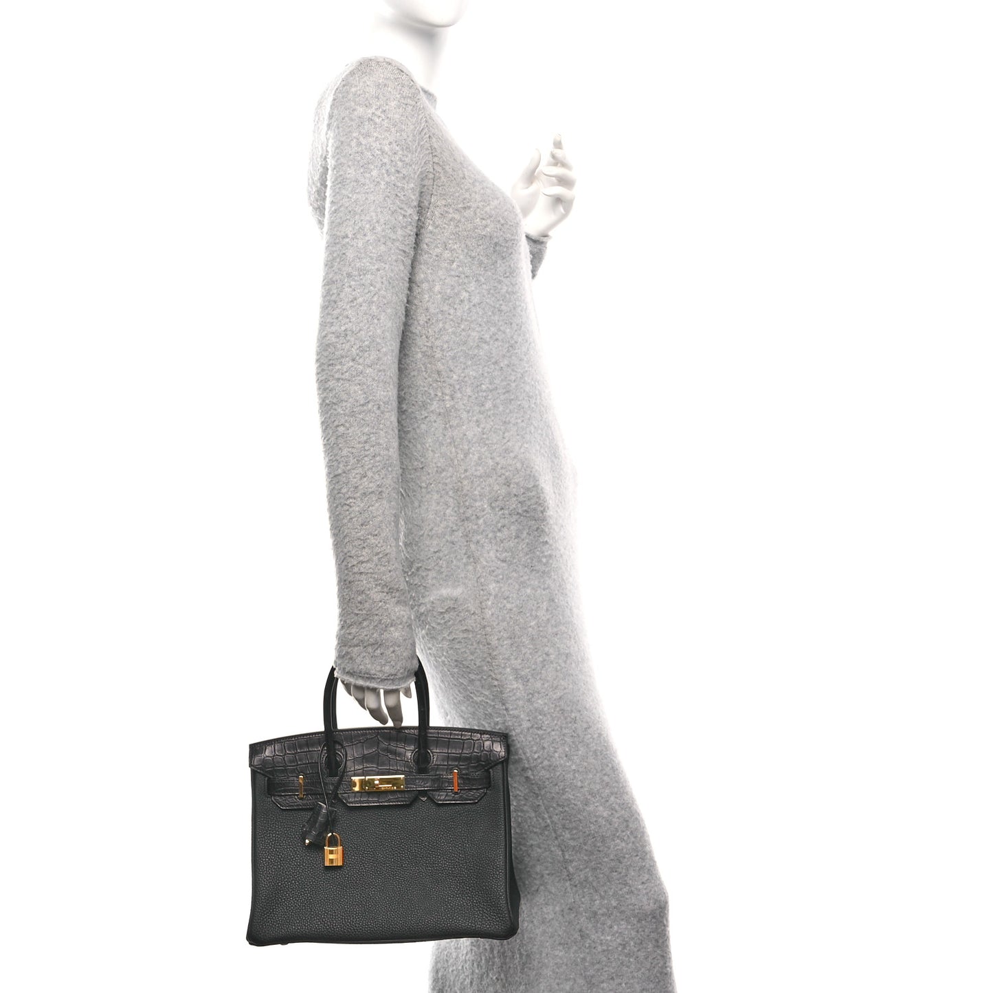 Togo Matte Niloticus Crocodile Birkin Touch 30 Black