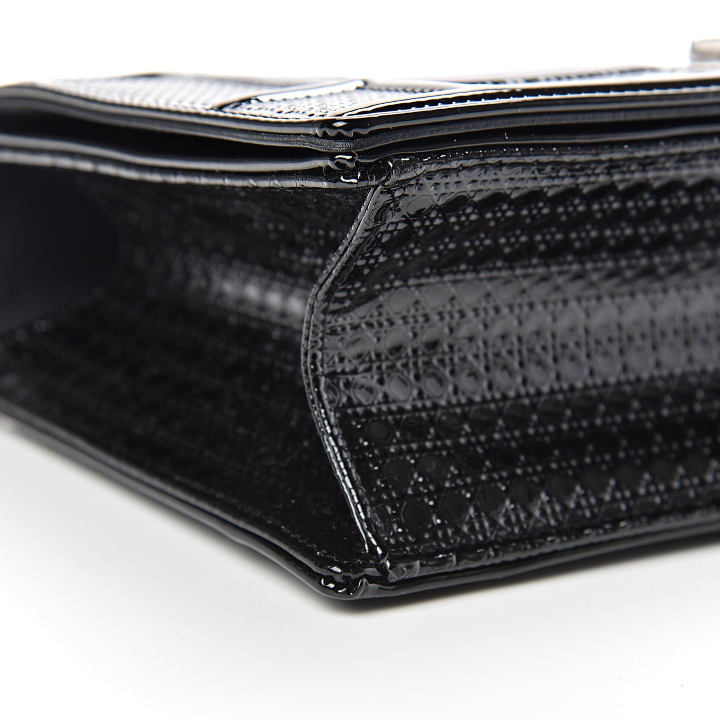 Patent Micro-Cannage Medium Diorama Flap Bag Black