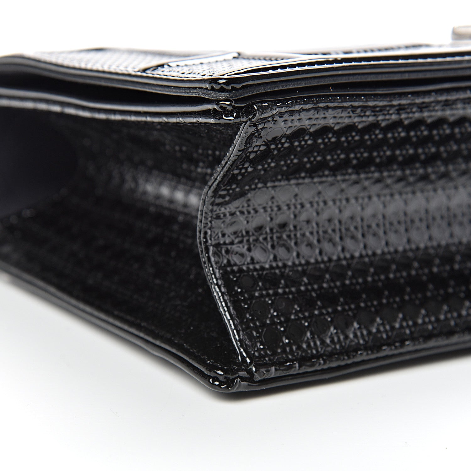 Christian Dior Patent Micro-Cannage Medium Diorama Flap Bag Black 8 of 13