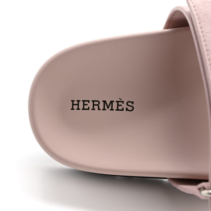Hermes Suede Goatskin Womens Chypre Sandals 36 Rose Porcelaine 6 of 9