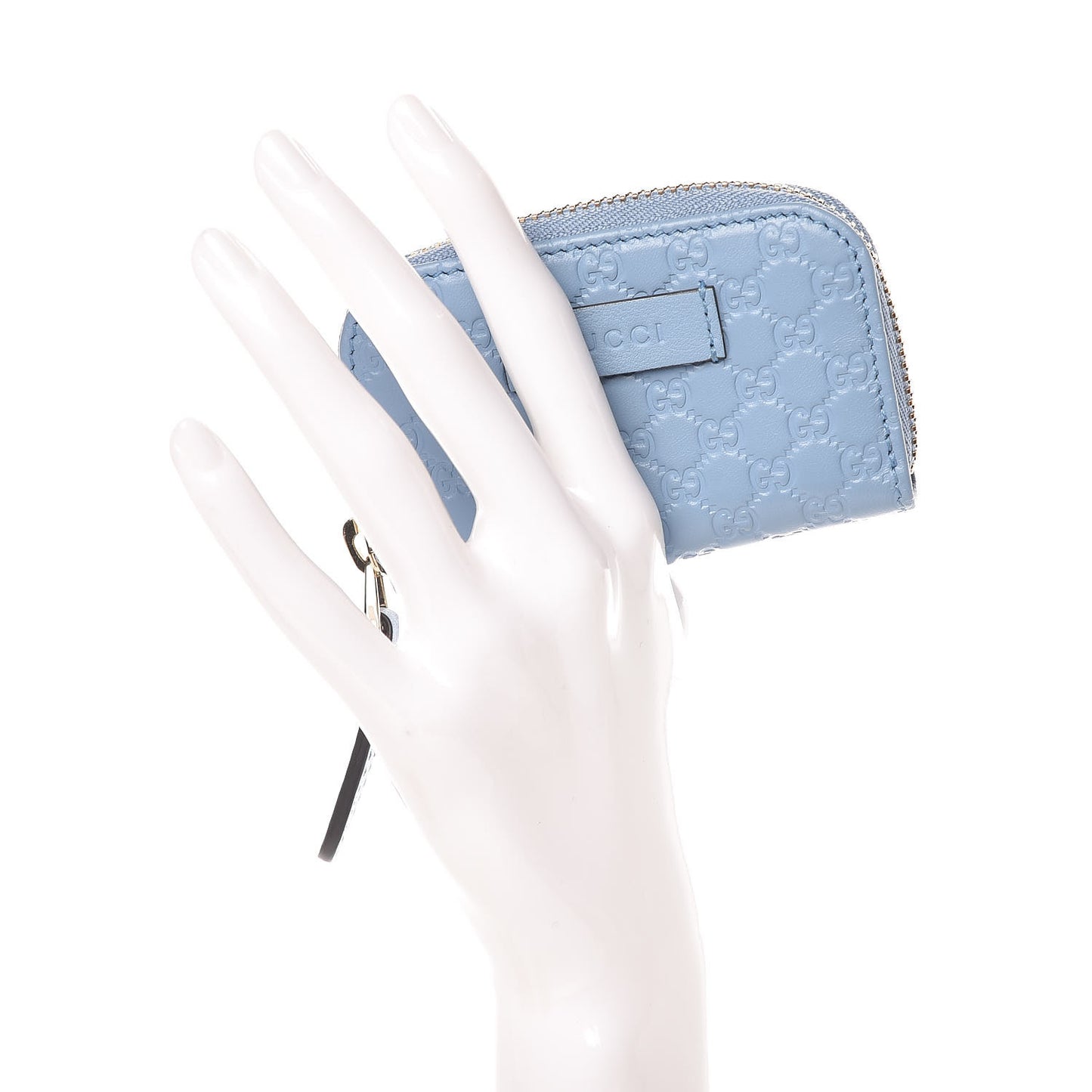 Guccissima Zip Around Card Case Blue