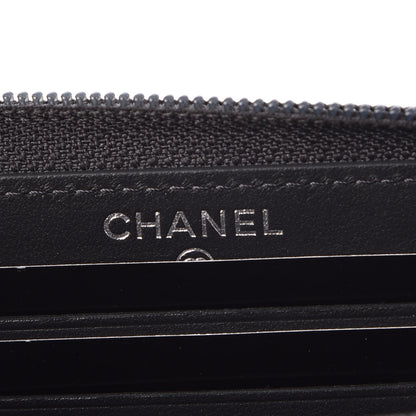 Chanel Iridescent Caviar Quilted Small Boy Zip Around Wallet Grey 6 of 9