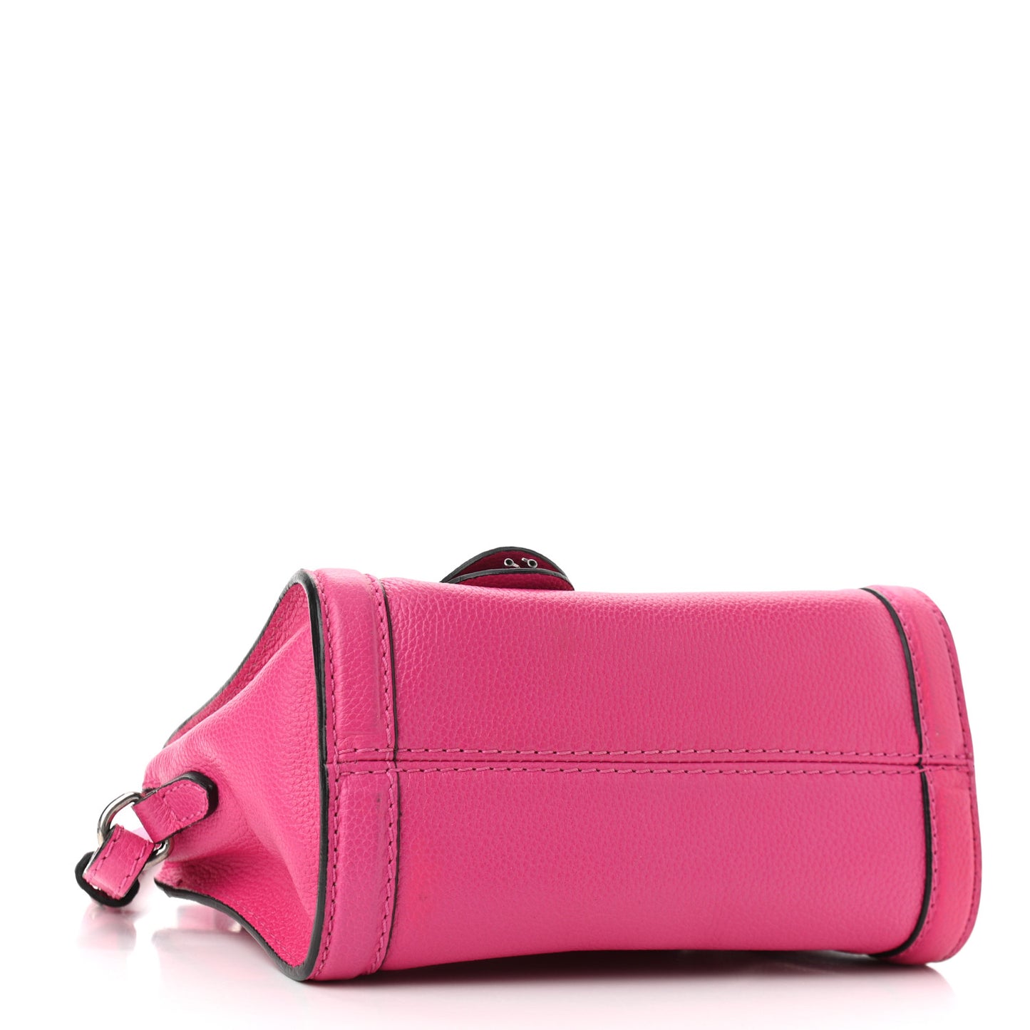 Pebbled Calfskin Mini Skull Padlock Zip Around Tote Bouganville