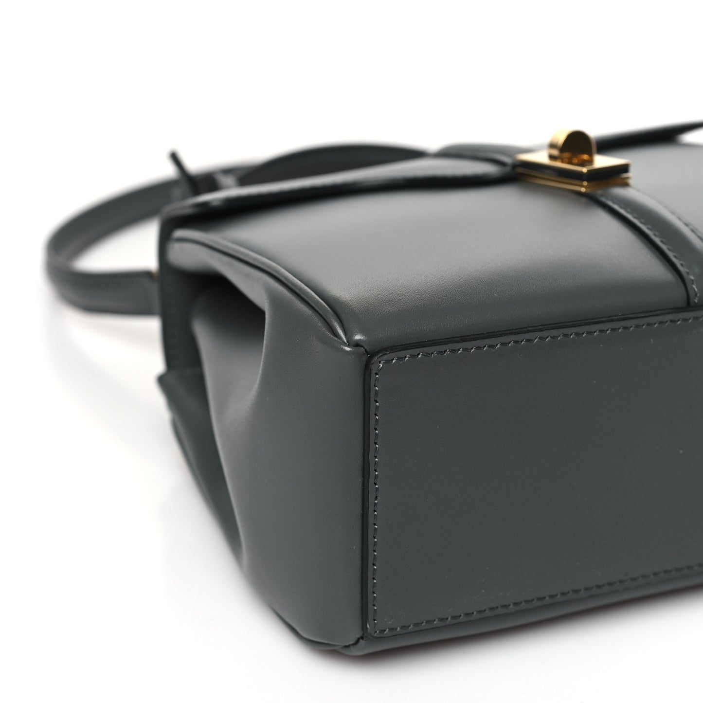 Satinated Calfskin Mini 16 Top Handle Bag Grey
