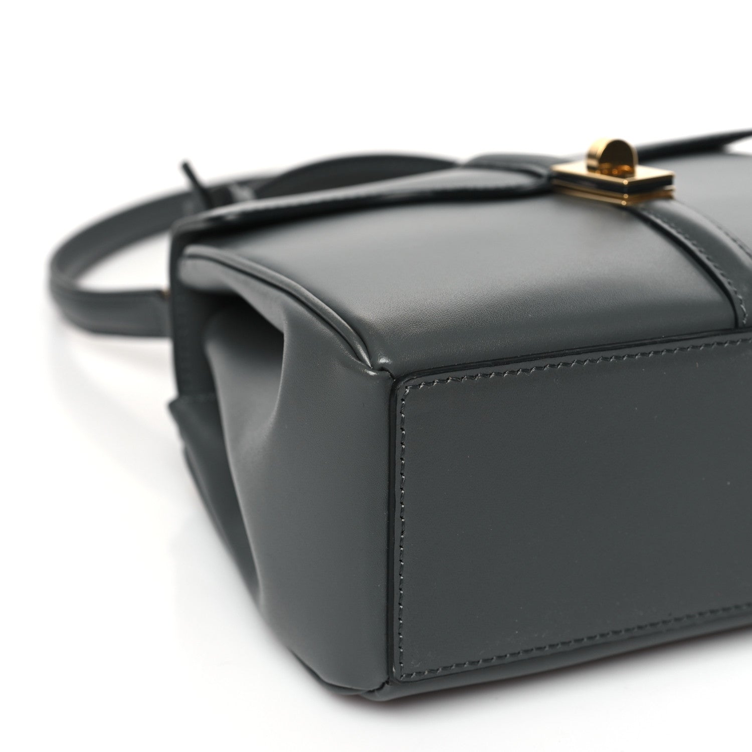 Celine Satinated Calfskin Mini 16 Top Handle Bag Grey 7 of 8