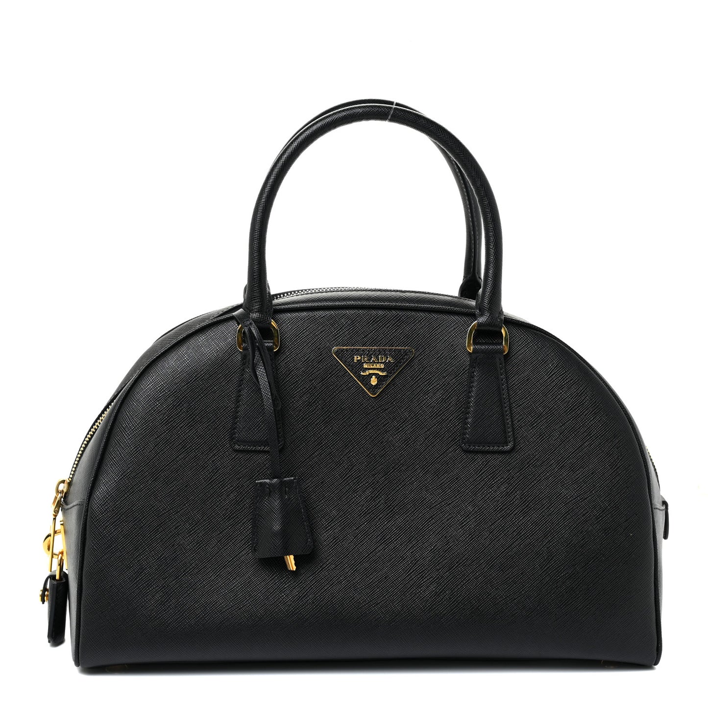 Saffiano Lux Bowling Bag Black