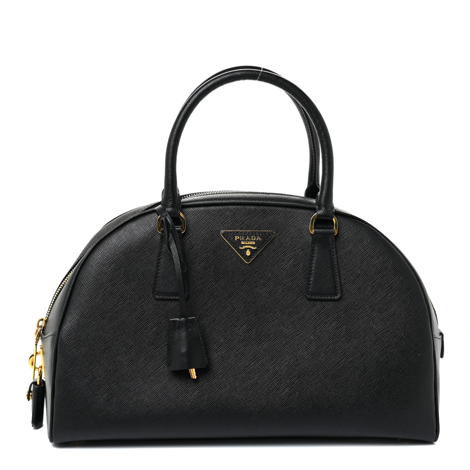 Prada Saffiano Lux Bowling Bag Black 1 of 15