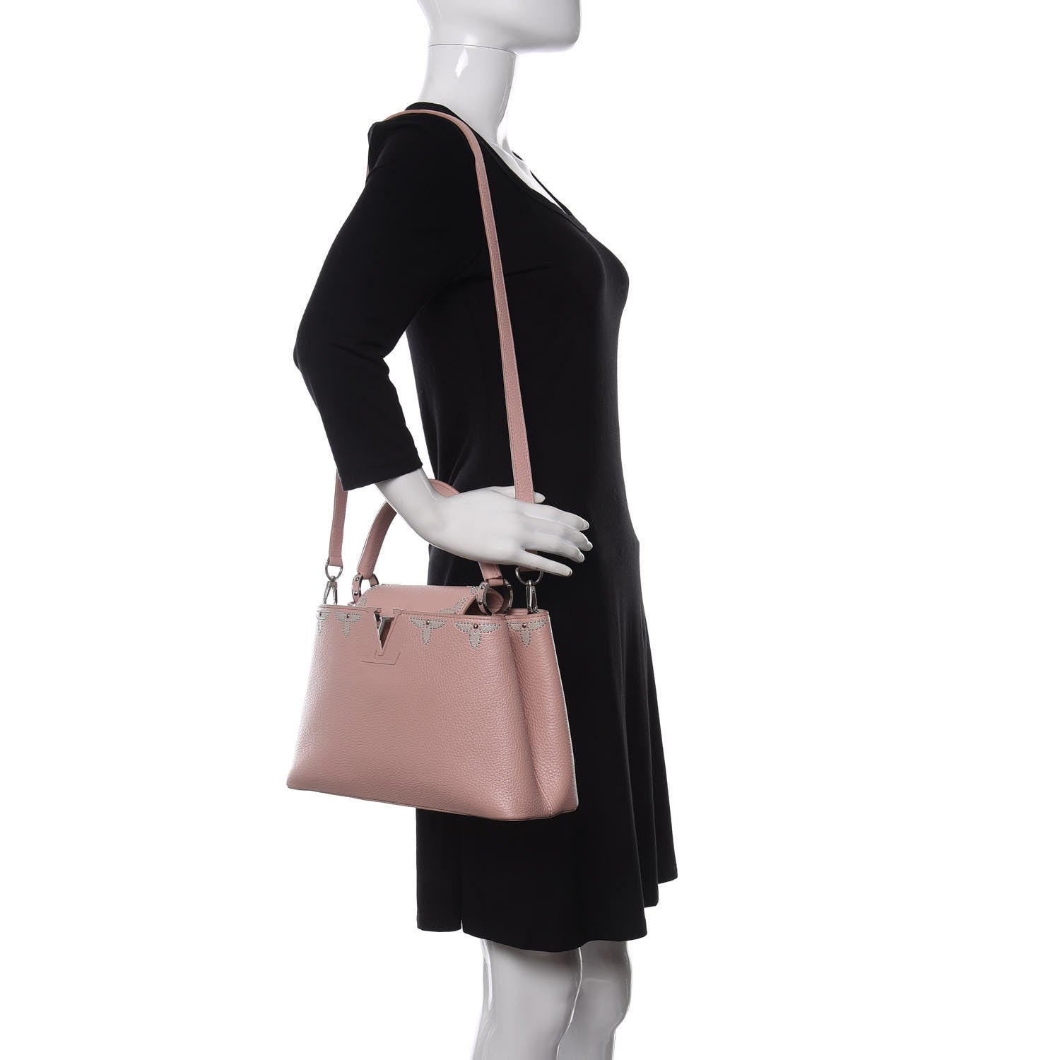 Louis Vuitton Taurillon Flowers Capucines PM Magnolia 2 of 20