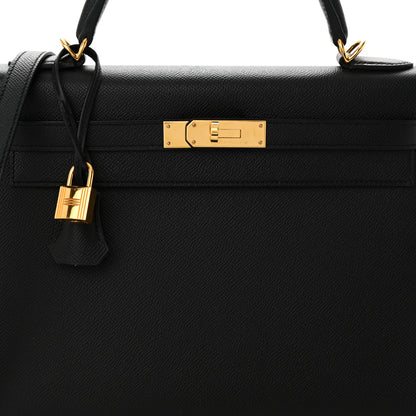 Hermes Epsom Kelly Sellier 32 Black 8 of 11