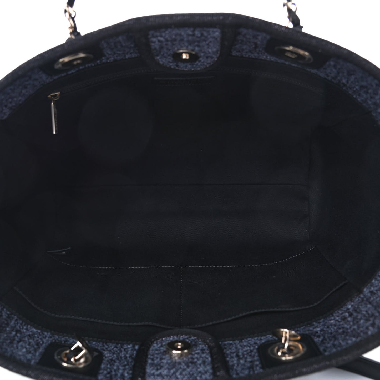 Lurex Boucle Small Deauville Tote Black