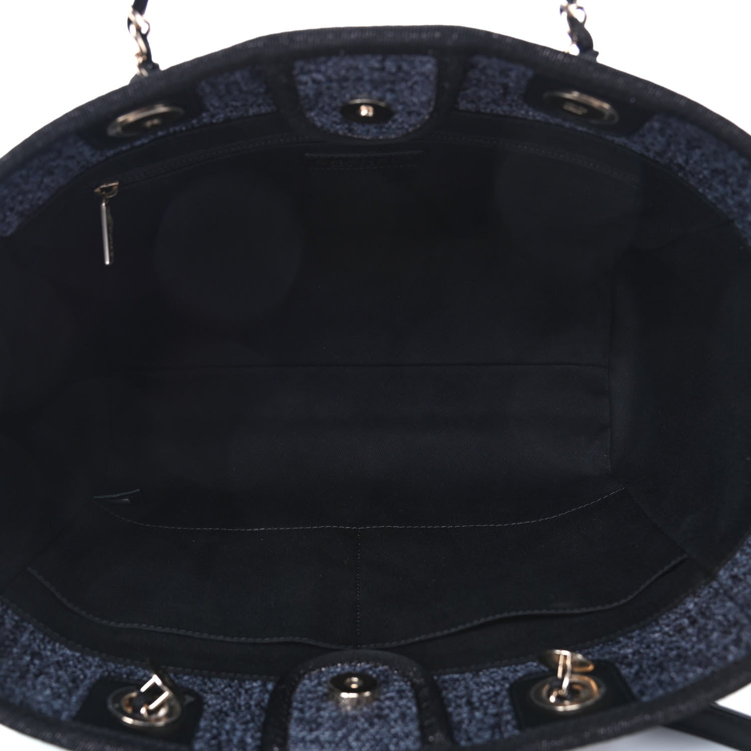 Chanel Lurex Boucle Small Deauville Tote Black 5 of 10