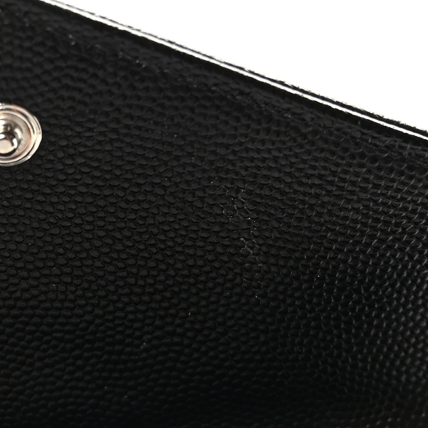 Saint Laurent Grain De Poudre Matelasse Chevron Small Monogram Envelope Wallet Black 8 of 8