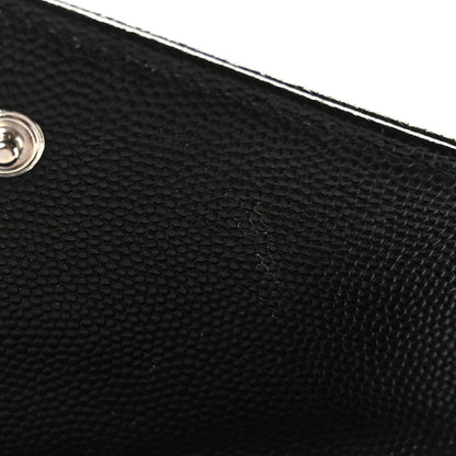 Saint Laurent Grain De Poudre Matelasse Chevron Small Monogram Envelope Wallet Black 8 of 8