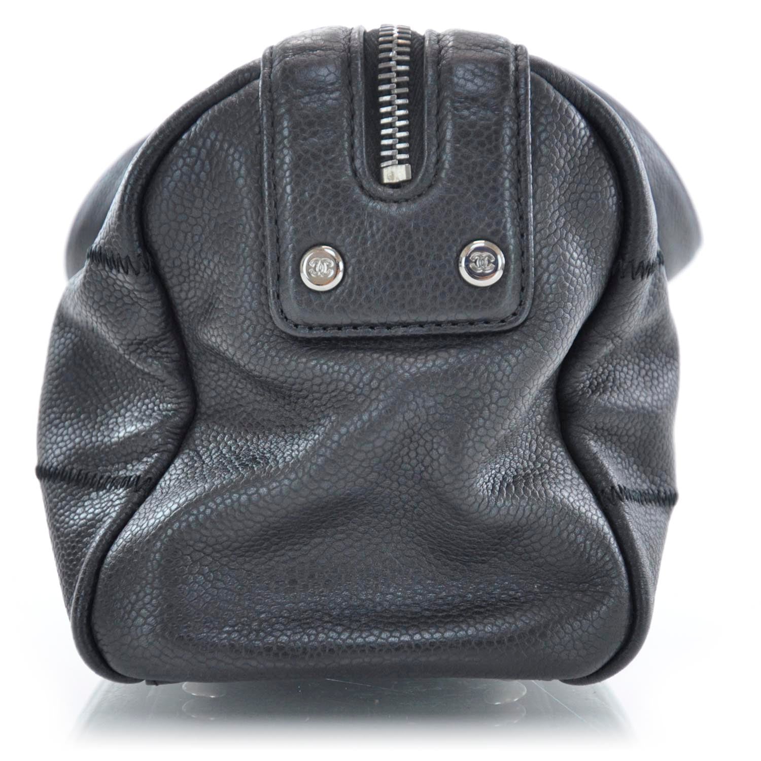 Chanel Caviar Square Stitched Satchel Black 4 of 9