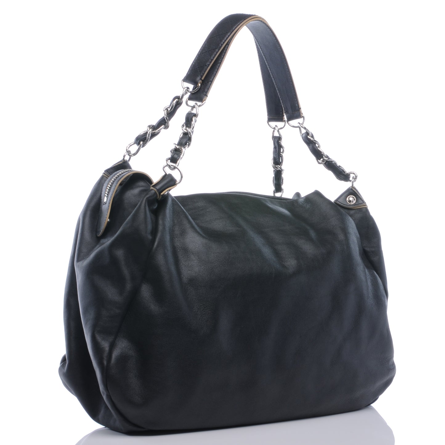 Lambskin Large Edgy Hobo Black