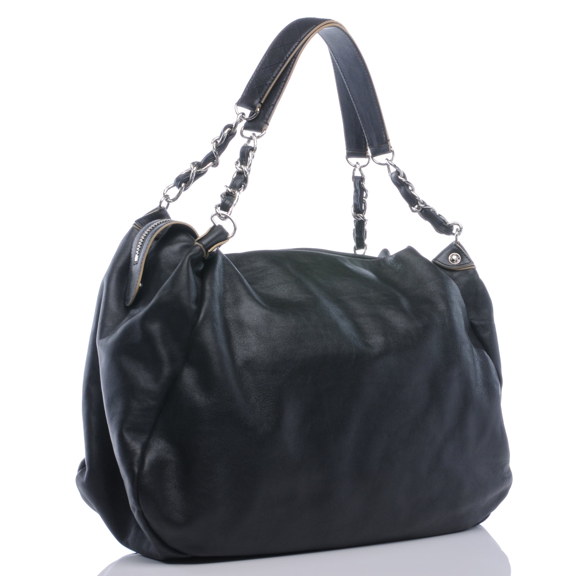 Chanel Lambskin Large Edgy Hobo Black 3 of 7