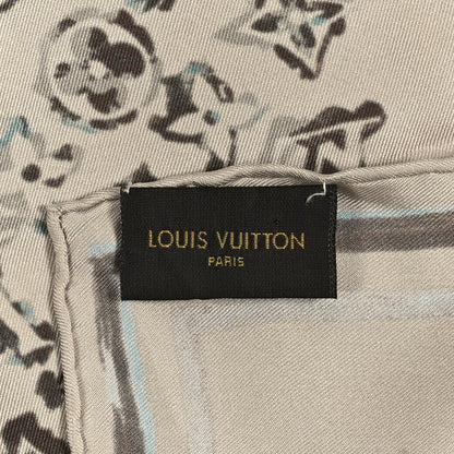 Louis Vuitton Silk Monogram Square Square Scarf 70 Light Pink Beige 3 of 3