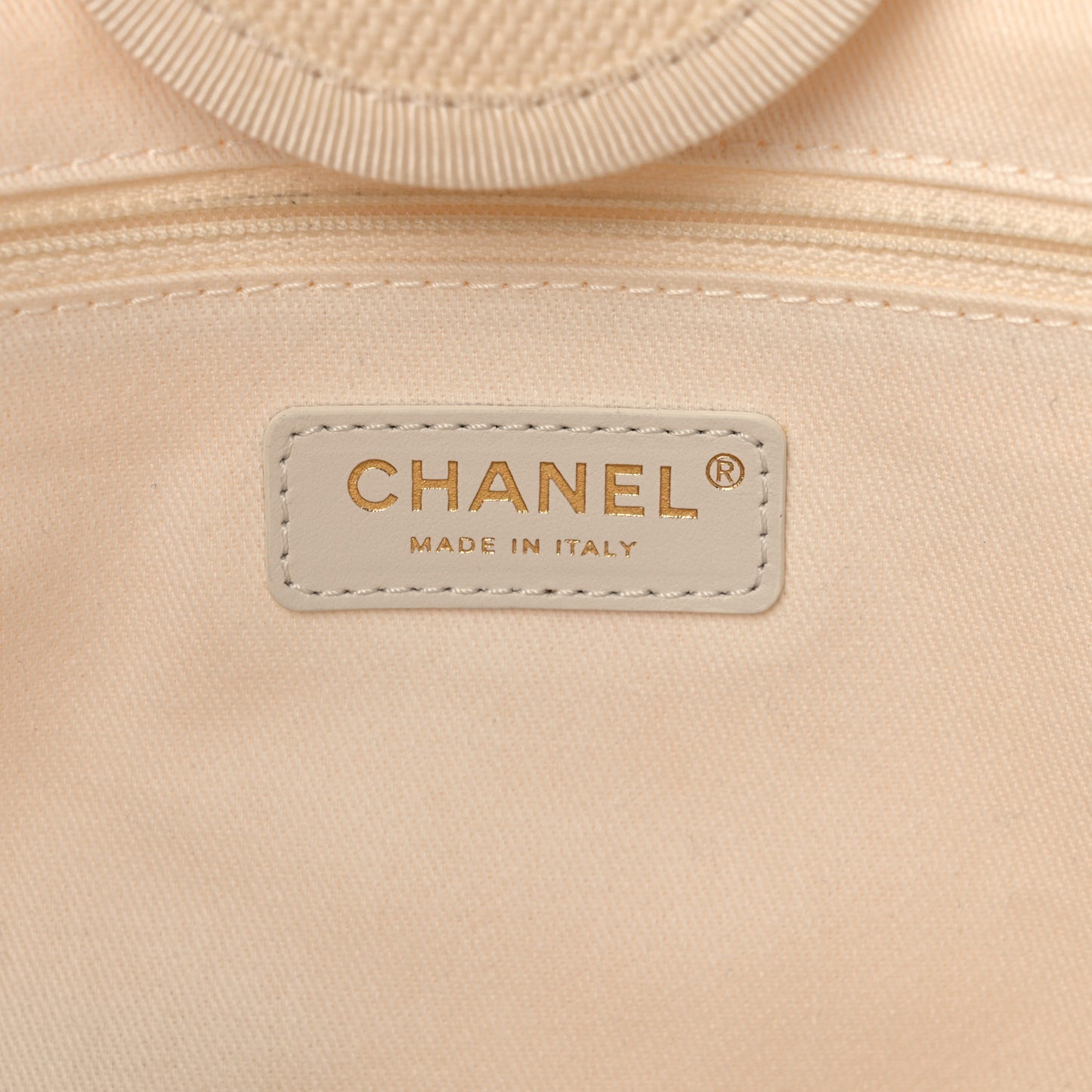 Canvas Pearl Medium Deauville Tote Ecru Beige