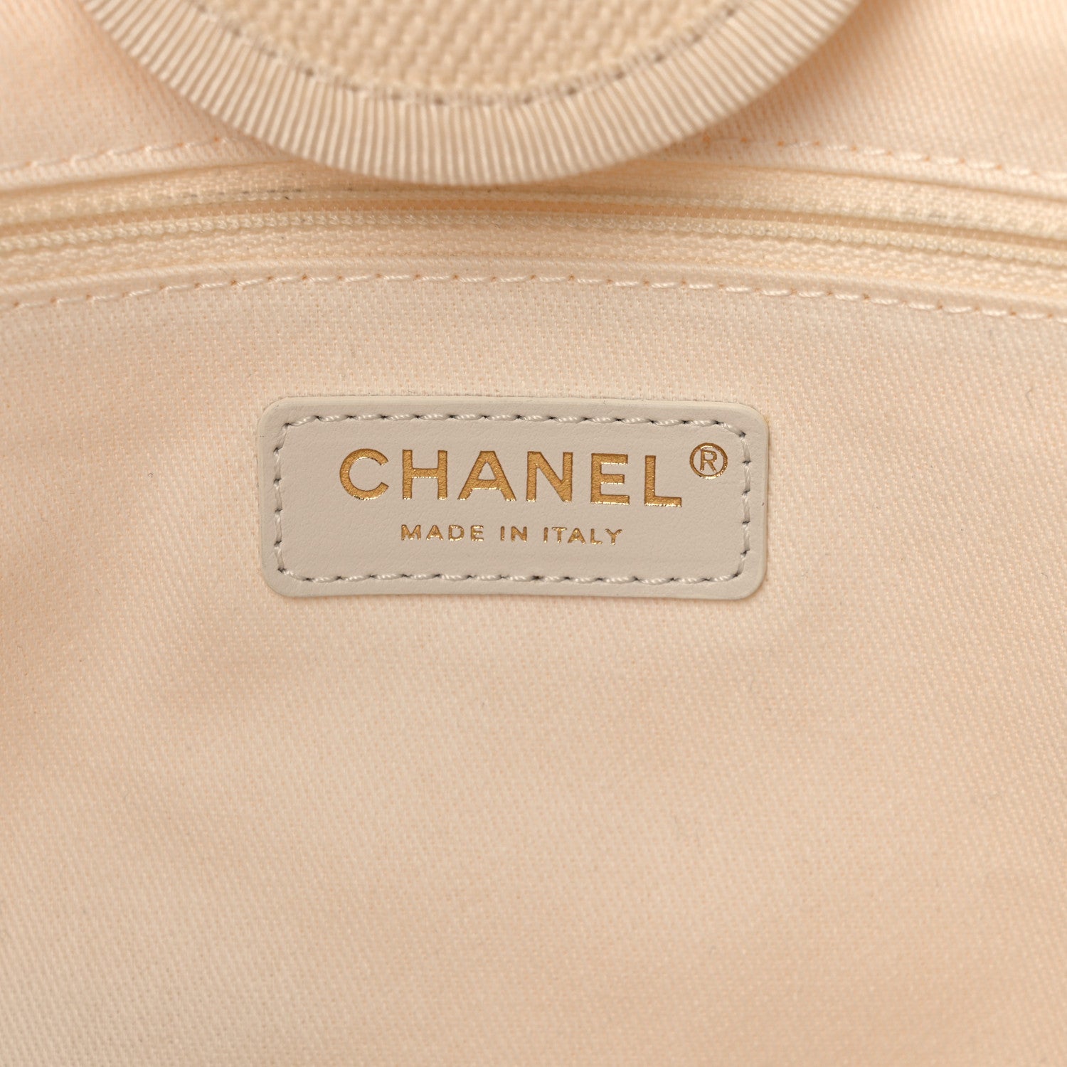 Chanel Canvas Pearl Medium Deauville Tote Ecru Beige 6 of 11