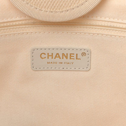 Chanel Canvas Pearl Medium Deauville Tote Ecru Beige 6 of 11