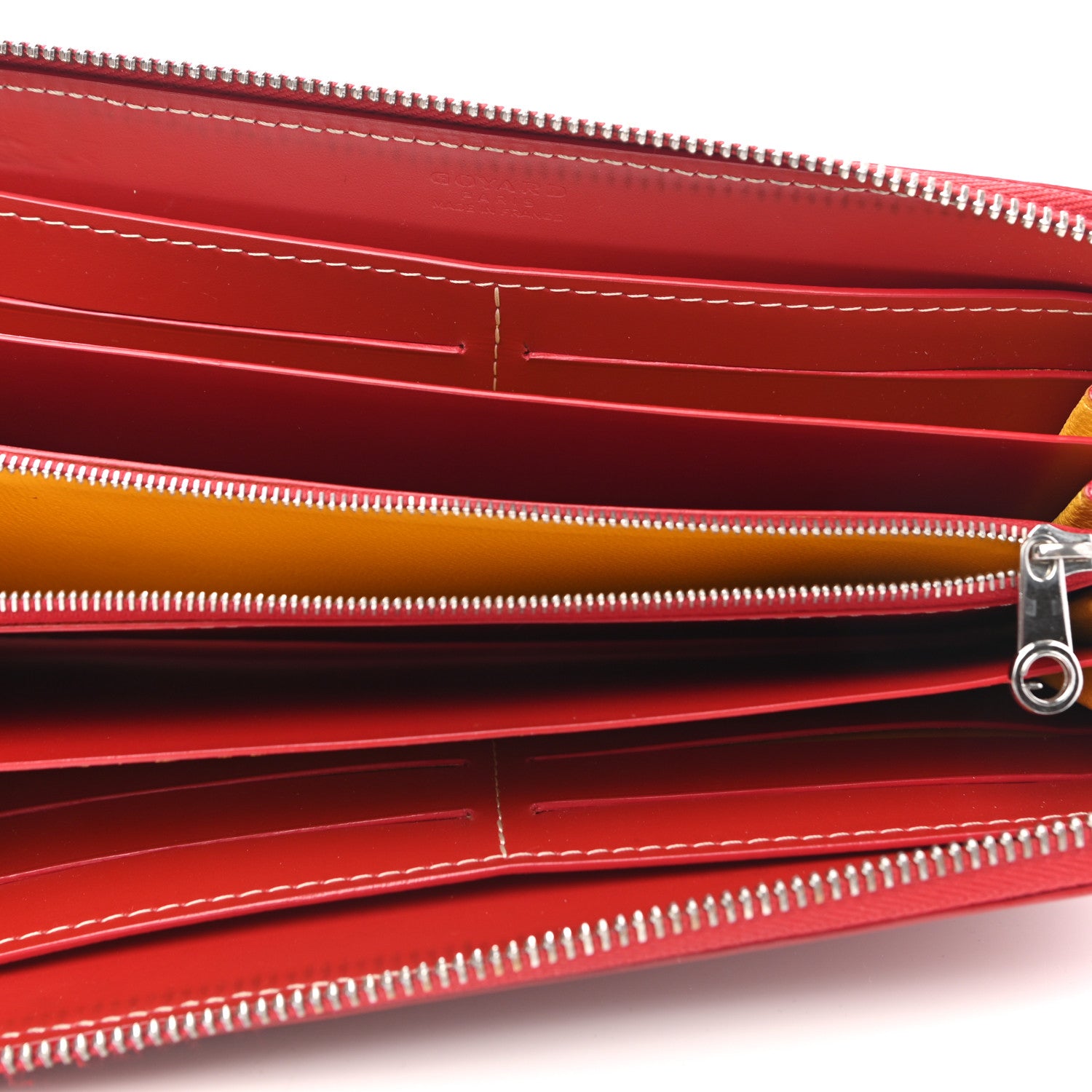 Goyard Goyardine Matignon Zip Around GM Wallet Red 5 of 11