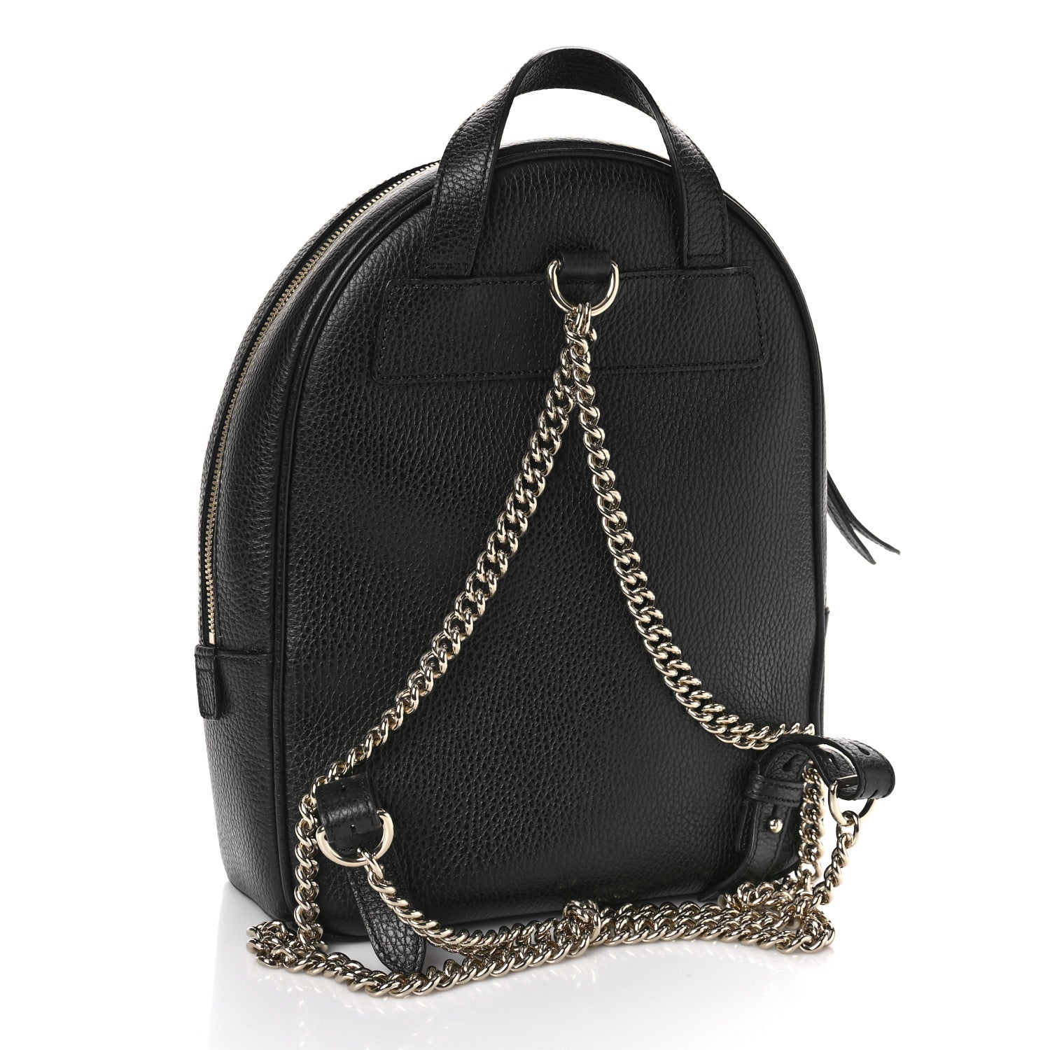 Gucci Pebbled Calfskin Soho Chain Backpack Black 3 of 9