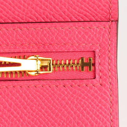 Hermes Epsom Bearn Gusset Wallet Rose Azalee 9 of 9
