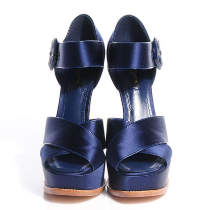 Louis Vuitton Satin Florida Platform Sandal Blue Yellow 38.5 2 of 6
