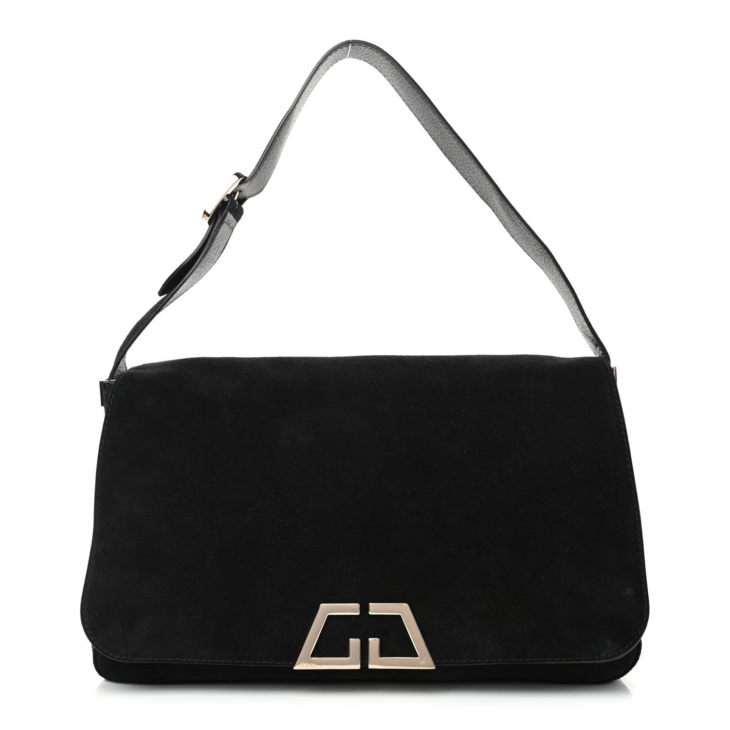 Gucci Suede G Square Medium Shoulder Bag Black 1 of 5