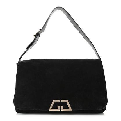 Gucci Suede G Square Medium Shoulder Bag Black 1 of 5