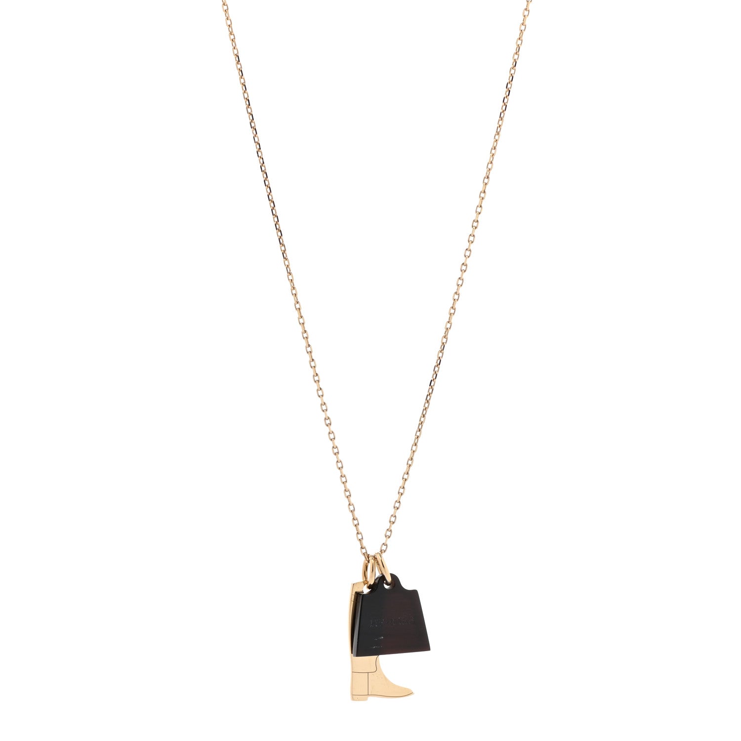 Hermes Permabrass Buffalo Horn Amulette Maroquinier PM Pendant Necklace 1 of 7