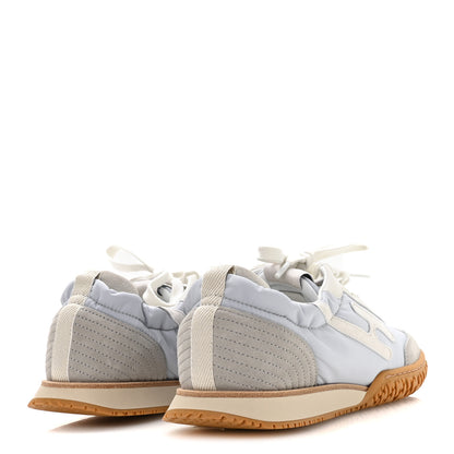 Hermes Suede Goatskin Jet Sneakers 36 Gris Arctique Blanc 5 of 9