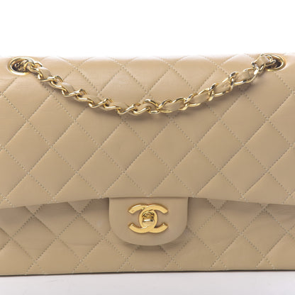 Chanel Lambskin Quilted Medium Double Flap Beige 15 of 18
