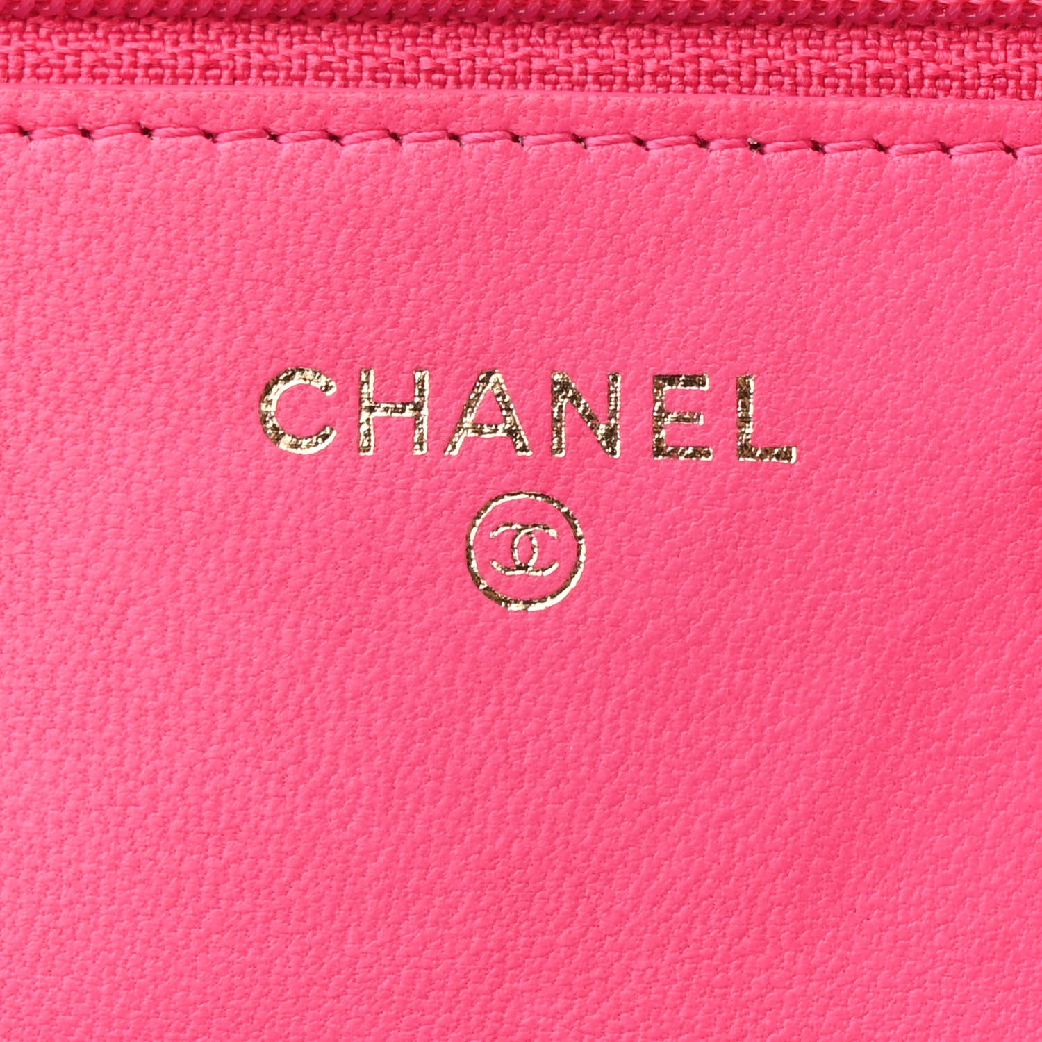 Chanel Lambskin Quilted Wallet On Chain WOC Fuchsia 6 of 17
