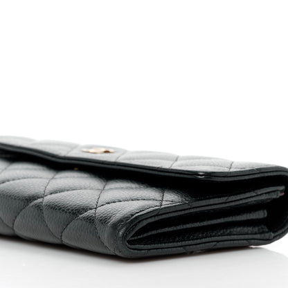 Chanel Caviar Quilted Long Flap Wallet Black 11 of 12