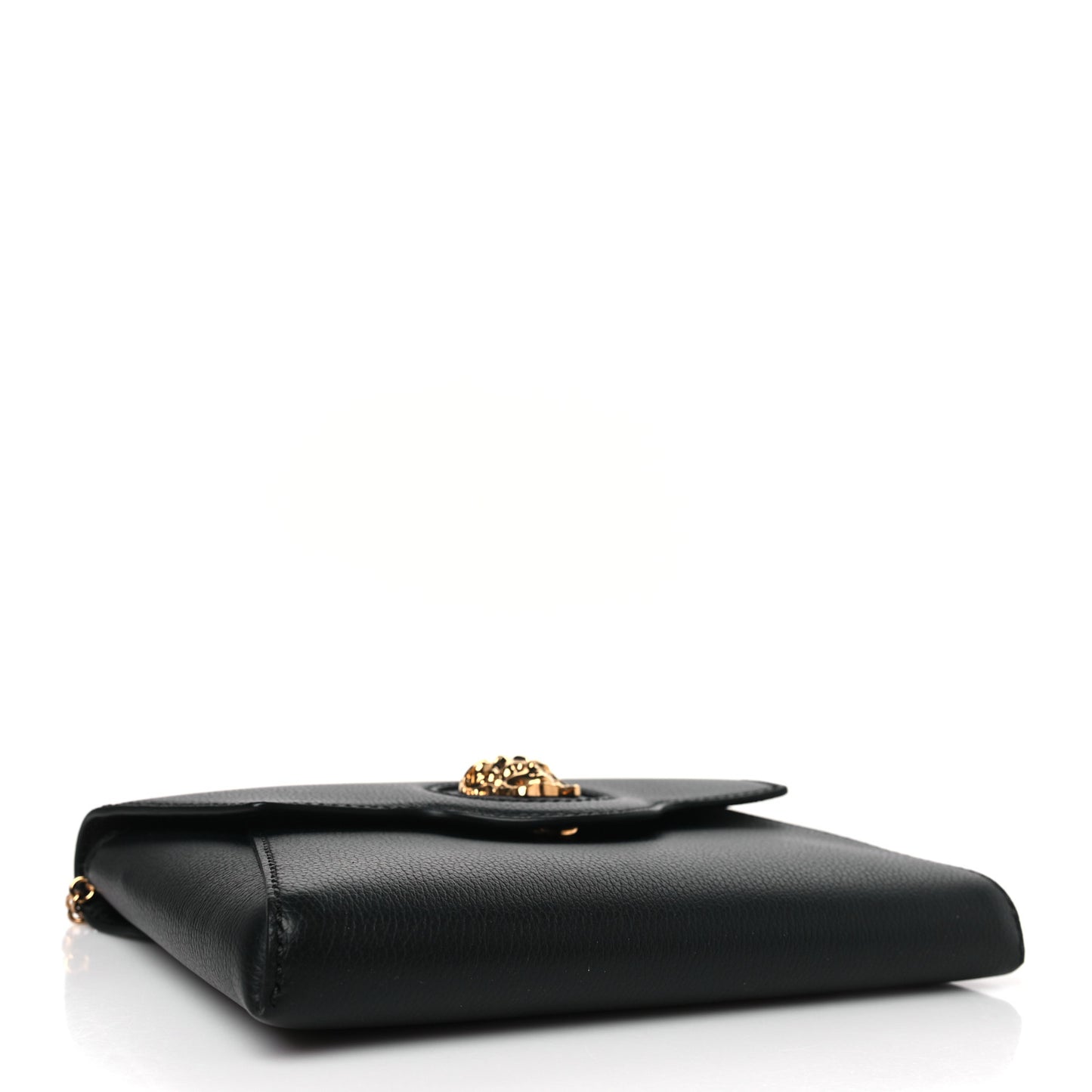 Grained Calfskin La Medusa Chain Crossbody Bag Black
