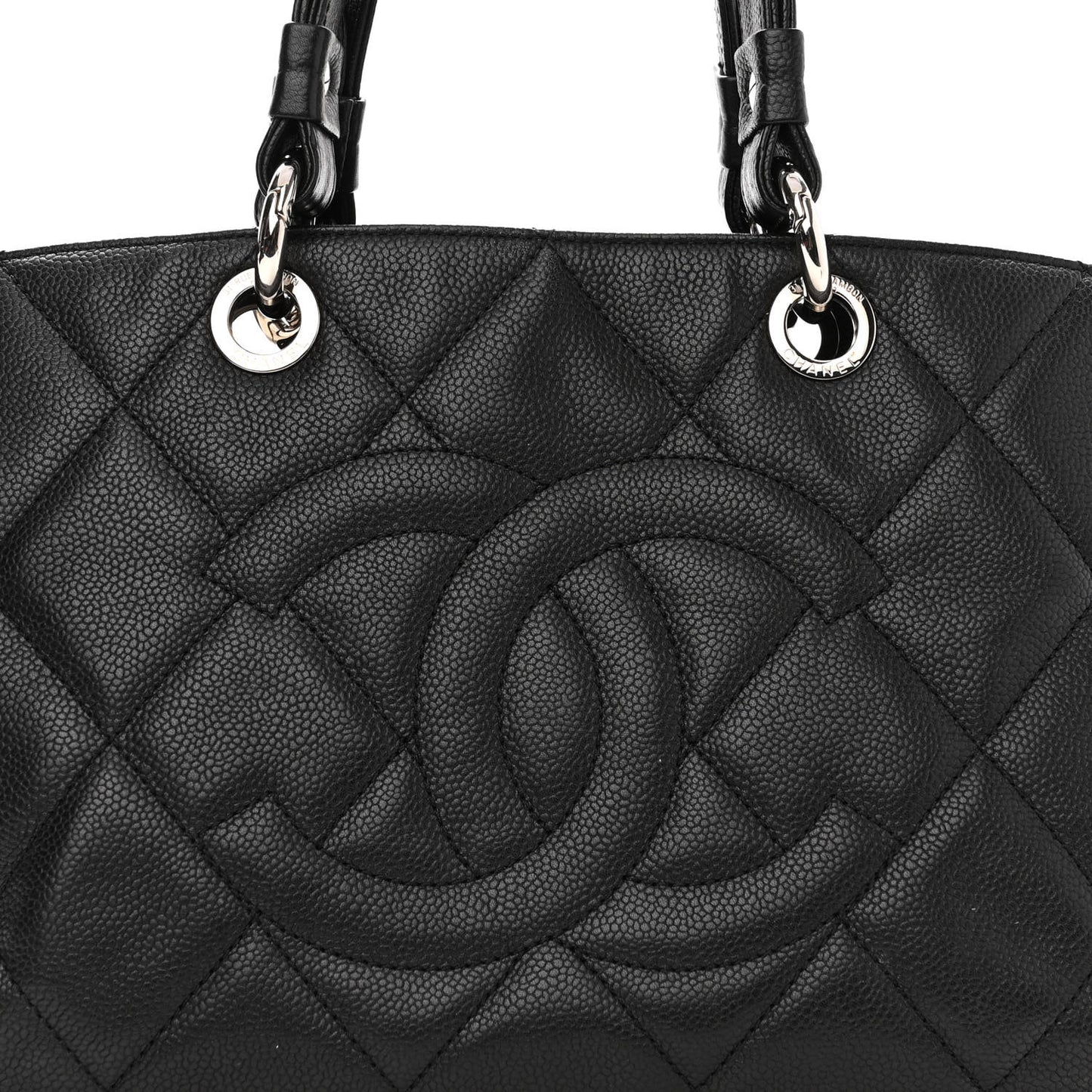 Soft Caviar Quilted CC Timeless Tote Black