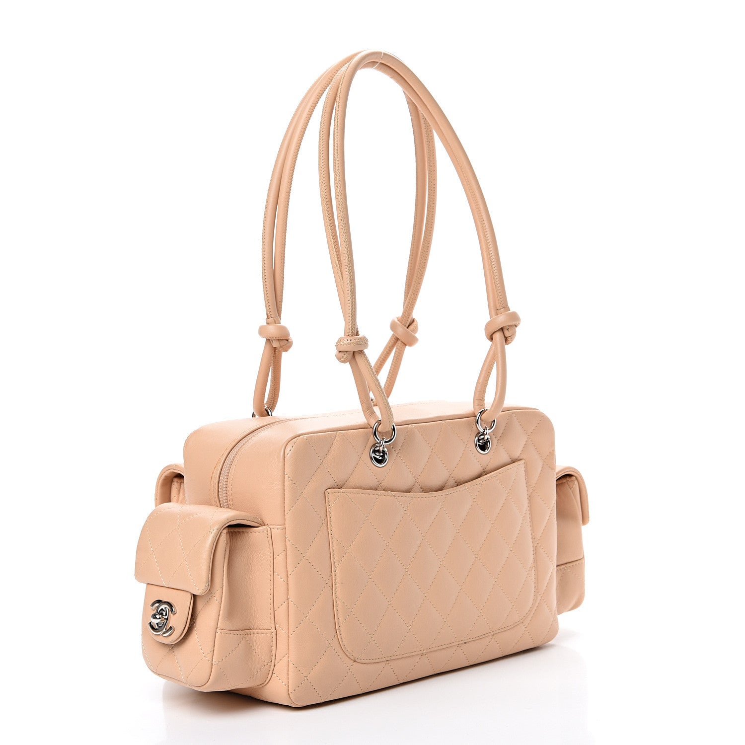 Chanel Calfskin Quilted Small Cambon Multipocket Reporter Beige 2 of 15