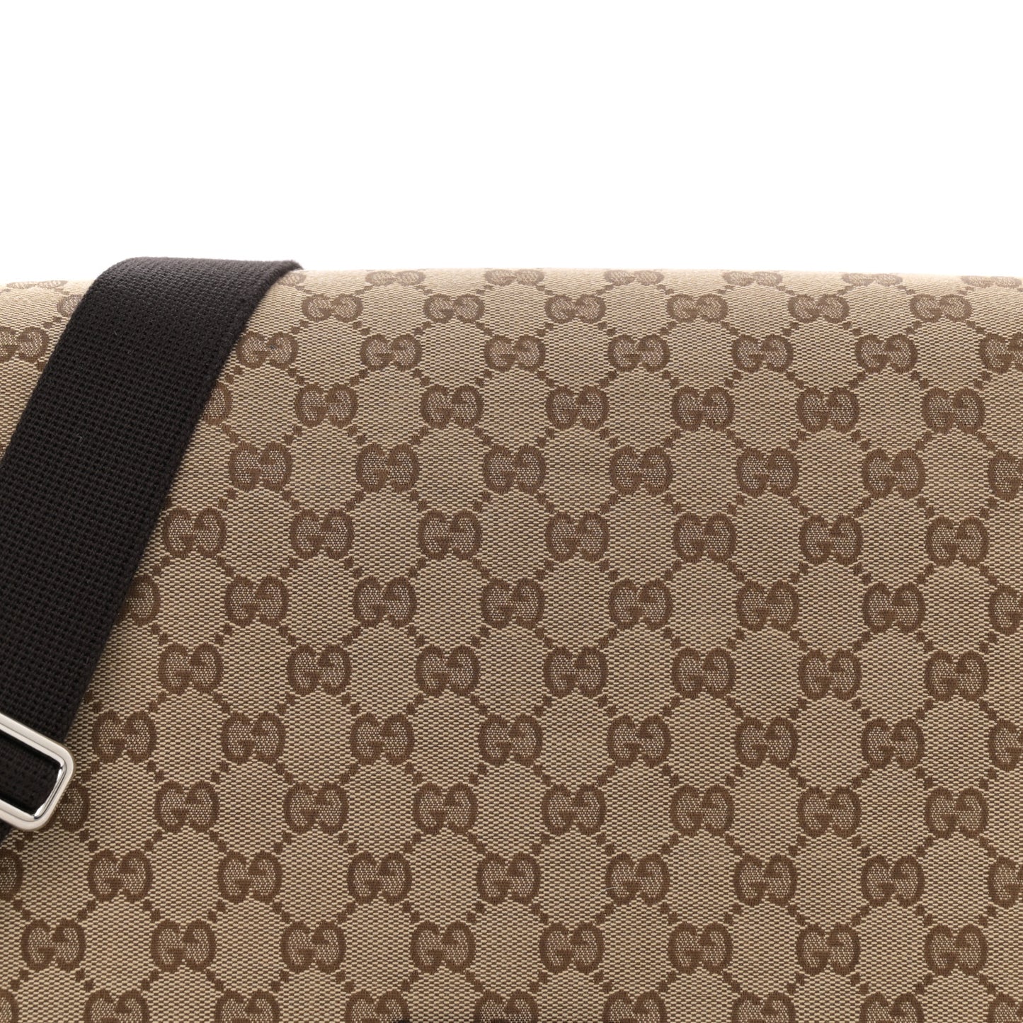 Monogram Large Flap Messenger Bag Beige Dark Brown